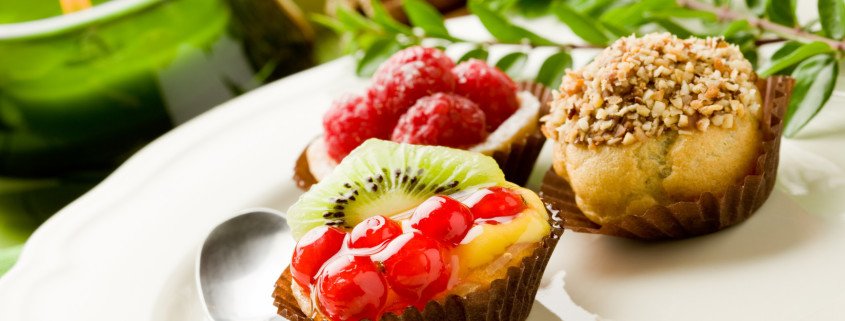 Pastries with fruits